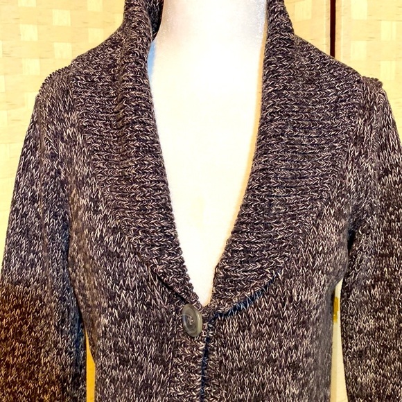 CALVIN KLEIN JEANS CARDIGAN SWEATER BLACK WHITE Flecks ONE Button Size … - Picture 4 of 14